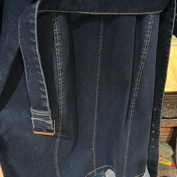 No Brand Plus size Dress 3/4 sleeve stretch denim button down belt pockets 1X - Picture 11 of 17